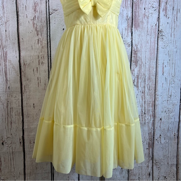 Vintage Pale Yellow Fit & Flare Spring Cocktail Union Made Dress Size 6 EUC - Picture 5 of 14